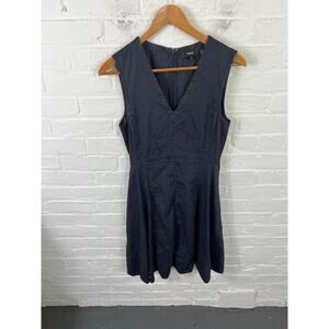 Theory Women's Structured V-Neck Dress Sleeveless Stretch Concord Size 4
